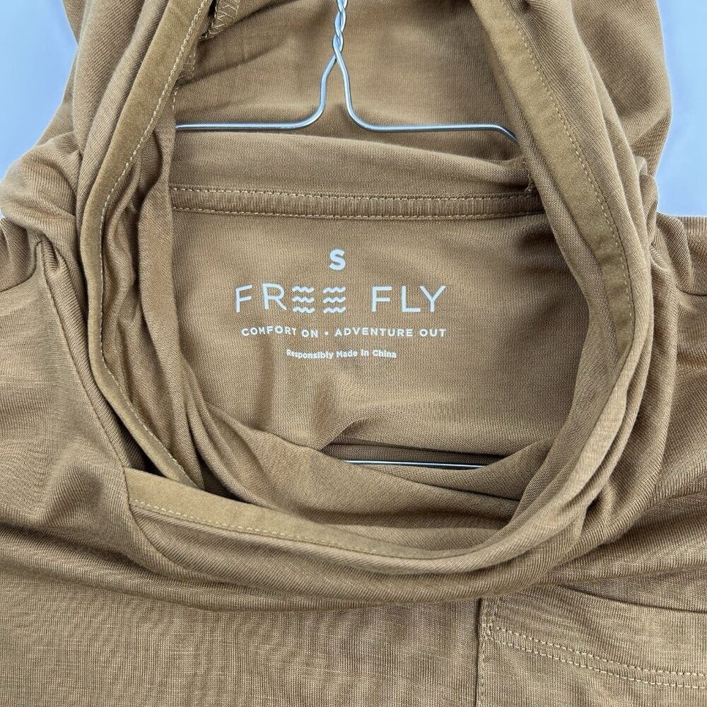FREE FLY Mens Bamboo Shade Hoodie Long Sleeve Lightweight Russet Size Small NEW - Picture 9 of 10